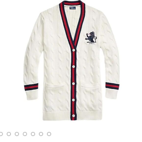 Polo by Ralph Lauren Sweaters - Polo Ralph Lauren Cable Knit Cricket Cardigan - Cream - Size Large